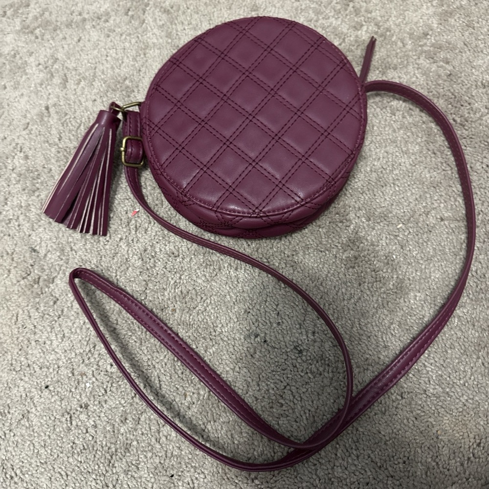 Art Class Quilted Plum Crossbody Bag